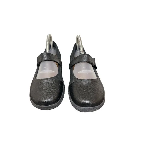 Orthaheel 7.5 Mary Janes Leather flats Black Comfort Studded Strap EUC - Picture 2 of 7